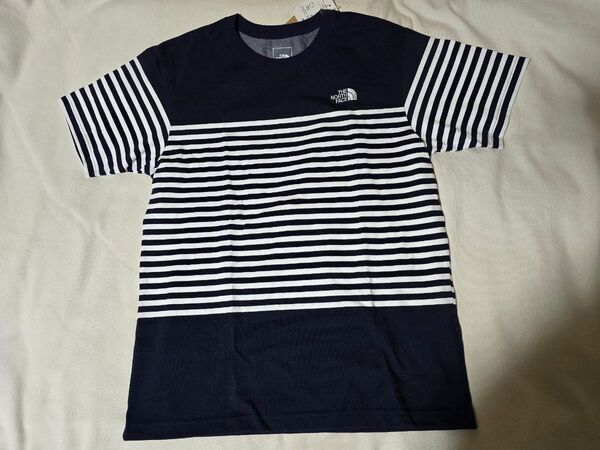 未使用タグ付 THE NORTH FACE ボーダーTシャツ ネイビー×ホワイト