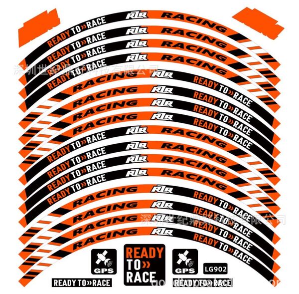 MotoGP KTM RACING 17インチ リム レーシング ステッカー 前輪後輪セット リム・ストライプス