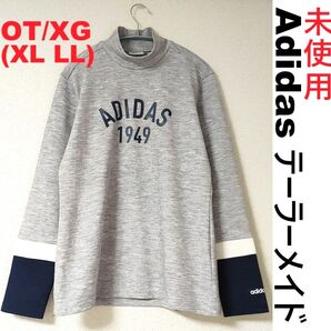 アディダス テーラーメイド★レディース OT XG XL LL グレー 配色 長袖 ハイネックシャツ ゴルフウェア Tシャツ ロゴ