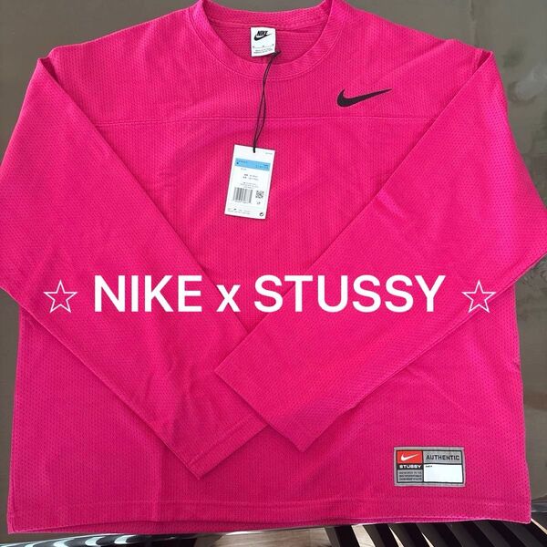 NIKE × stussy ロングスリーブTシャツ ピンク M 男女兼用
