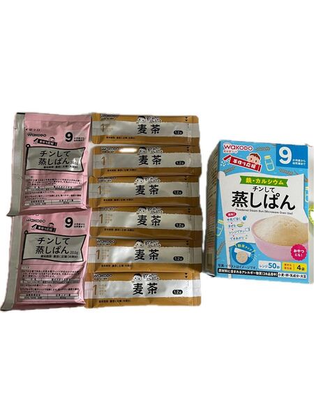 和光堂 チンして蒸しぱん2袋 麦茶6袋セット