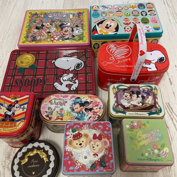 【缶追加】ディズニーキャラクター空き缶セット(USJ&お菓子缶)
