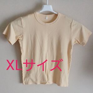 トップバリュ 半袖Tシャツ 丸首 レモンイエロー 古着 XLサイズ 綿100