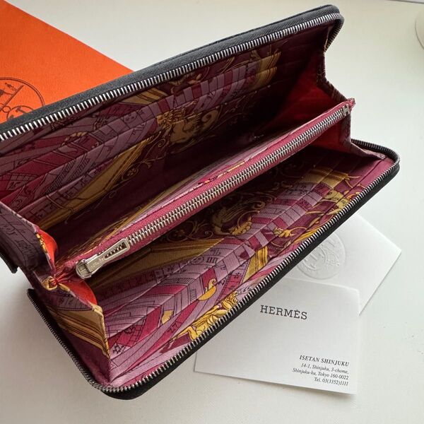 【美品】 778 HERMES エルメス アザップ シルクイン 長財布