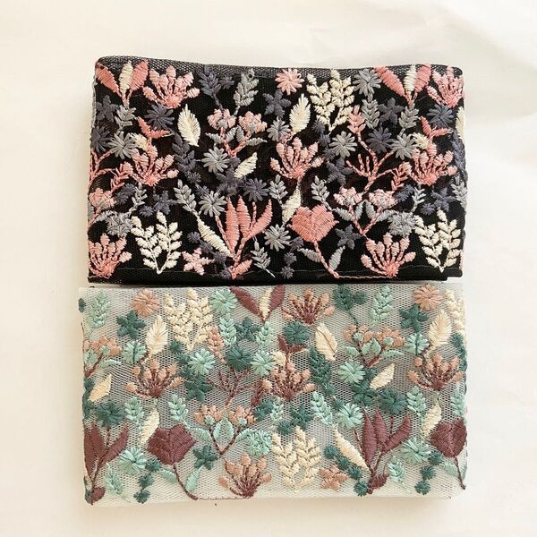 【再販×3】インド刺繍リボン カット売り アソートパック チュール 太幅 布 No.6