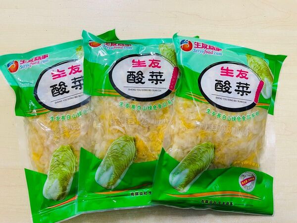 生友 東北酸菜 酸白菜 酸菜 酸菜絲 きざみ酸菜糸 白菜の塩漬 500g 3袋セット