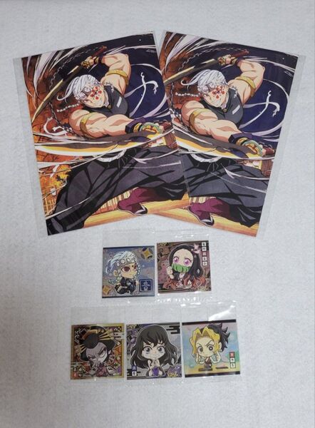 鬼滅の刃 特製スクラッチカード 宇随天元2点 ディフォルメシール5点