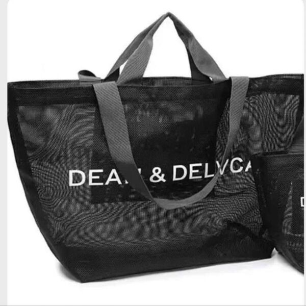 DEAN&DELUCA ディーン&デルーカ メッシュトートバッグ 黒 L