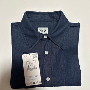 ZARA メンズ シャツ インディゴ