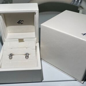 4℃ ヨンドシー K10ホワイトゴールドピアス しずく形 ダイヤモンドピアス