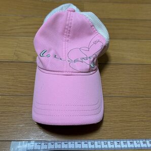 ルーセント LUCENT メッシュキャップ ピンク×白 フリーサイズ 汚れ有り 中古品