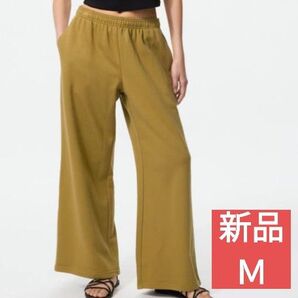 ユニクロ スウェットワイドパンツ カーキ Мサイズ