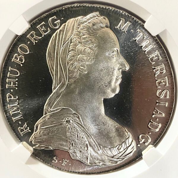 【最高鑑定】1780年 オーストリア マリア テレジア ターラー 銀貨 NGC PF69 CAMEO アンティーク モダン コイン