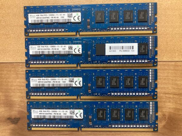 SK hynix メモリ 4GB 4枚セット PC3-12800U