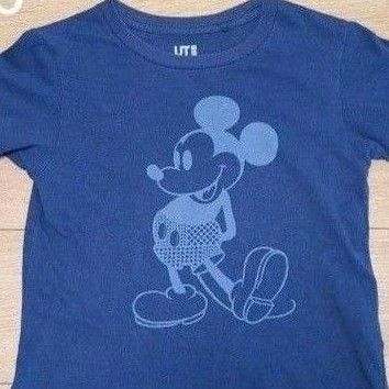 110 KIDS UNIQLO ユニクロ ミッキー ブルー UT グラフィックTシャツ 半袖 Tシャツ