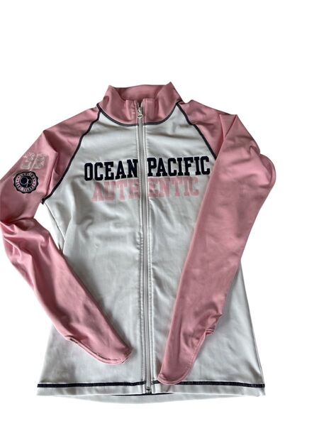 Ocean Pacific ジップアップジャケットラッシュガードプールサーフィン海水浴レディースL アウトドアビラボン
