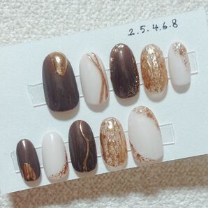 【現品/サイズオーダー】 オフィスネイル ニュアンスネイル ミラーネイル