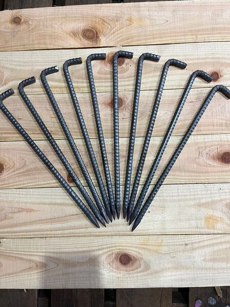 【無塗装】鉄の杭10mm×300mm 50本セット
