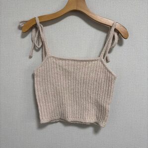 【NICE CLAUP】F フリー 未使用 ニット キャミソール ピンク
