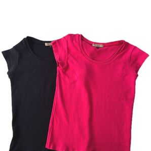 PROPORTION Tシャツ 2枚セット ピンク&ブラック
