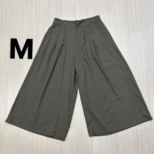 ガウチョパンツ スカーチョ カーキオリーブ Mサイズ