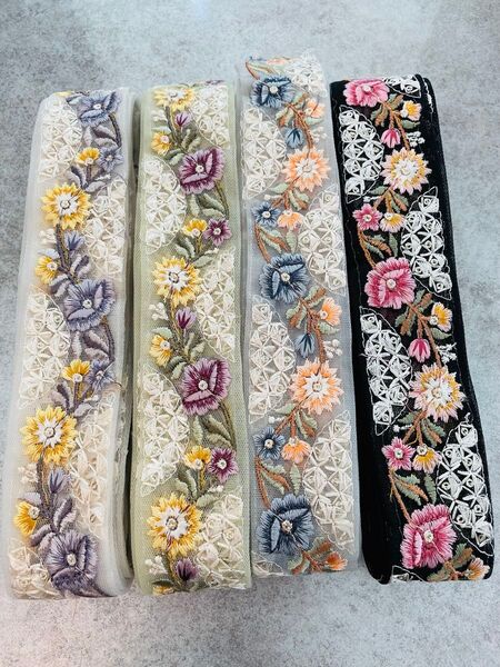 インド刺繍リボン お好きなリボン1m ハンドメイド ヘアアクセサリー ポーチ