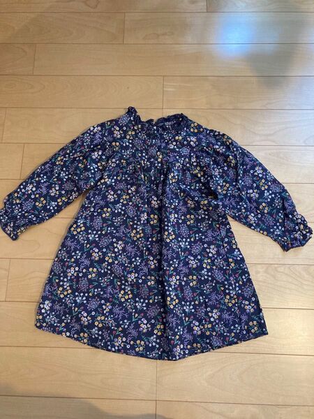 アプレレクール apres les cours ワンピース 110サイズ 花柄 フラワー ゆったり ギャザー