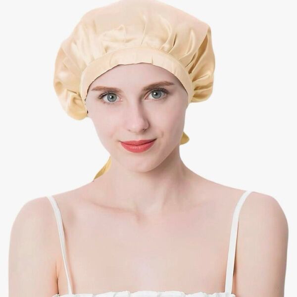 シルク ナイトキャップ ヘアケア 保湿 ベージュ
