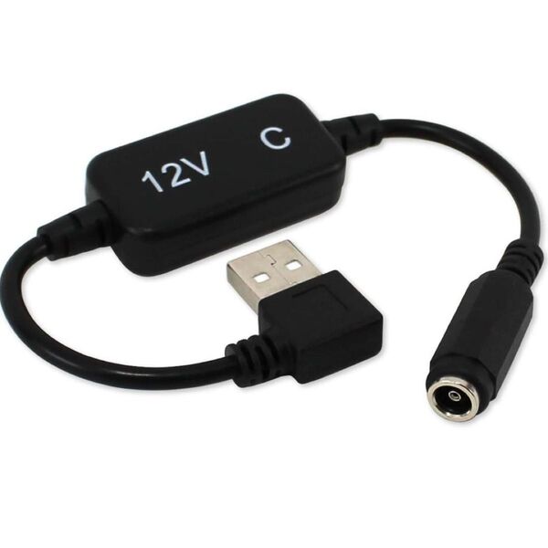WHITENUTS USB昇圧 ケーブル (USB-Type A/変換ケーブル/ブラック) バートル対応 サンエス対応 L字型