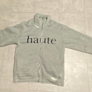 フロントプリント ダメージ加工ZI P UPスウェット"haute"driversdamage sweat(ユニセックス)