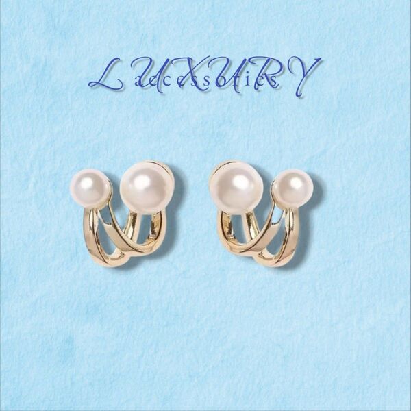 パール調ピアス レディース ゴールド ピアス アクセサリー 両耳 新品未使用 オケージョン