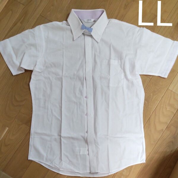 【LL】メンズシャツ 半袖 シャツ カジュアルシャツ トップス 白 ボタンダウン