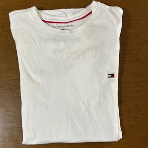 トミーヒルフィガー 半袖Tシャツ メンズ ワンポイント ロゴ M 白