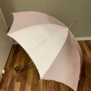 美品 バーバリー ピンク ドット 晴雨兼用長傘 BURBERRY ノバチェック