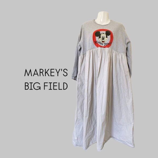 MARKEY'S BIG FIELD マーキーズ ミッキー トレーナー切替 ボリューム ワンピース ママサイズ