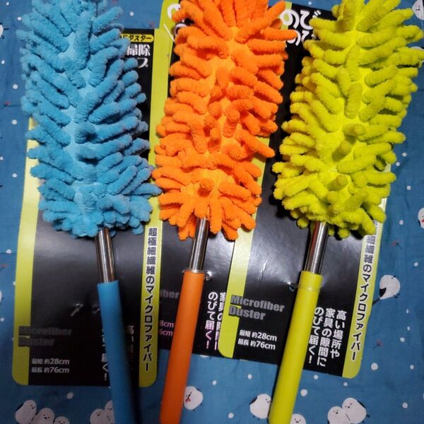 伸縮マイクロファイバー3本掃除