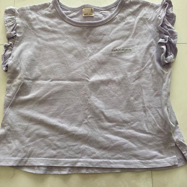 petit main フレンチスリーブTシャツ パープル 110