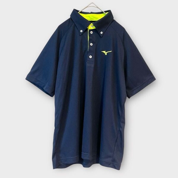 ミズノ MIZUNO ドライサイエンス ポロシャツ M ネイビー 吸汗速乾 スポーツウェア ゴルフ
