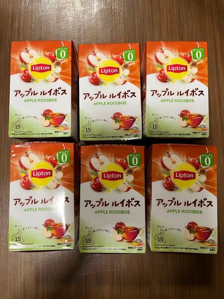 リプトン アップルルイボス ノンカフェイン ティーバッグ 15袋 6つ