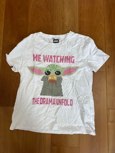 ZARA STAR WARS コラボTシャツ ベビーヨーダ 白 M