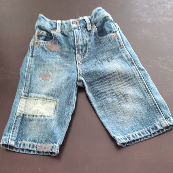 キッズ ダメージ加工 デニム ハーフパンツ3〜5ヶ月