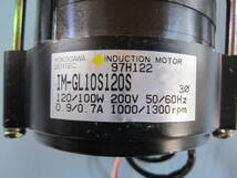 Yokogawa INDUCTION MOTOR IM-GL10S120S 120/100W 200V 1000/1300rpm (軸12mm軸長35mm/4.4kg)横河_画像7