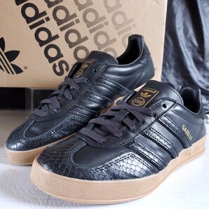程度良好 2024年製 GAZELLE INDOOR ガゼル インドア ガッツレー スネーク レザー ガムソール 黒 SAMBA