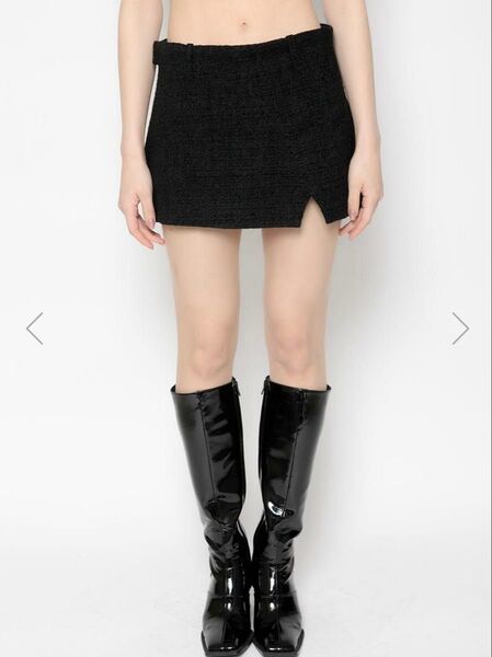 新品未使用 定価¥9,790 melt the lady square line skirt メルトザレディ ブラック 完売品 黒