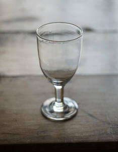 手吹きガラスのゴンドラ型のビストログラス / 19世紀・フランス / アンティーク 古道具 ワイングラス 硝子 D