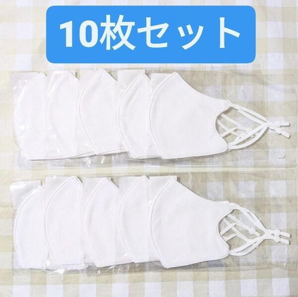 【新品】大人 男女兼用 白 冷感マスク 洗えるタイプ 10枚セット