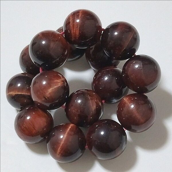 一点物【3-64】◆14mm【レッドタイガーアイ】天然石パワーストーンブレスレット