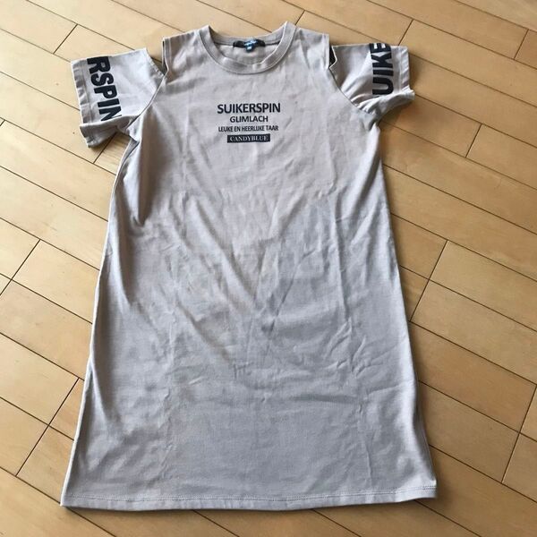 肩開きチュニック丈Tシャツ 150㎝