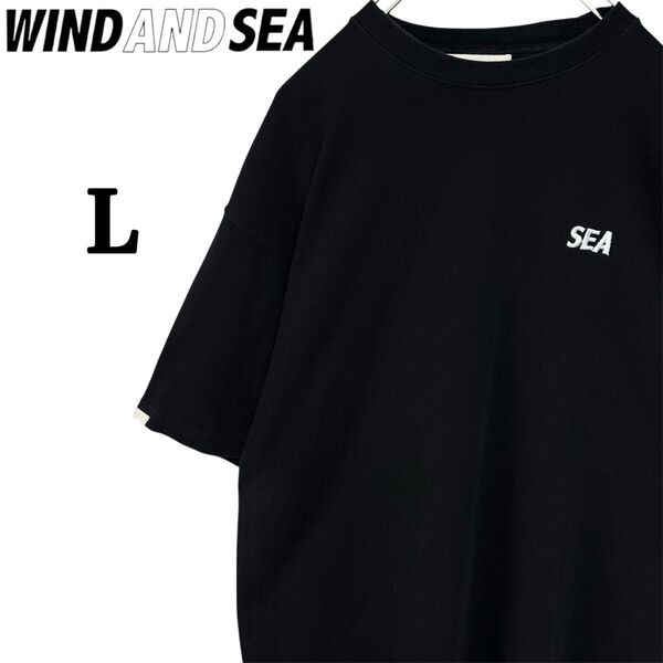 【入手困難】ウィンダンシー 刺繍ロゴ ワンポイントロゴ 半袖 Tシャツ ブラック 黒 L