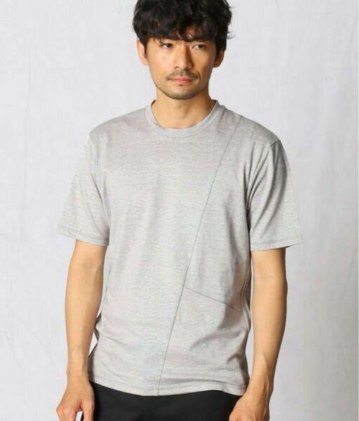 コムサメン 定番 麻Tシャツ ライトグレー